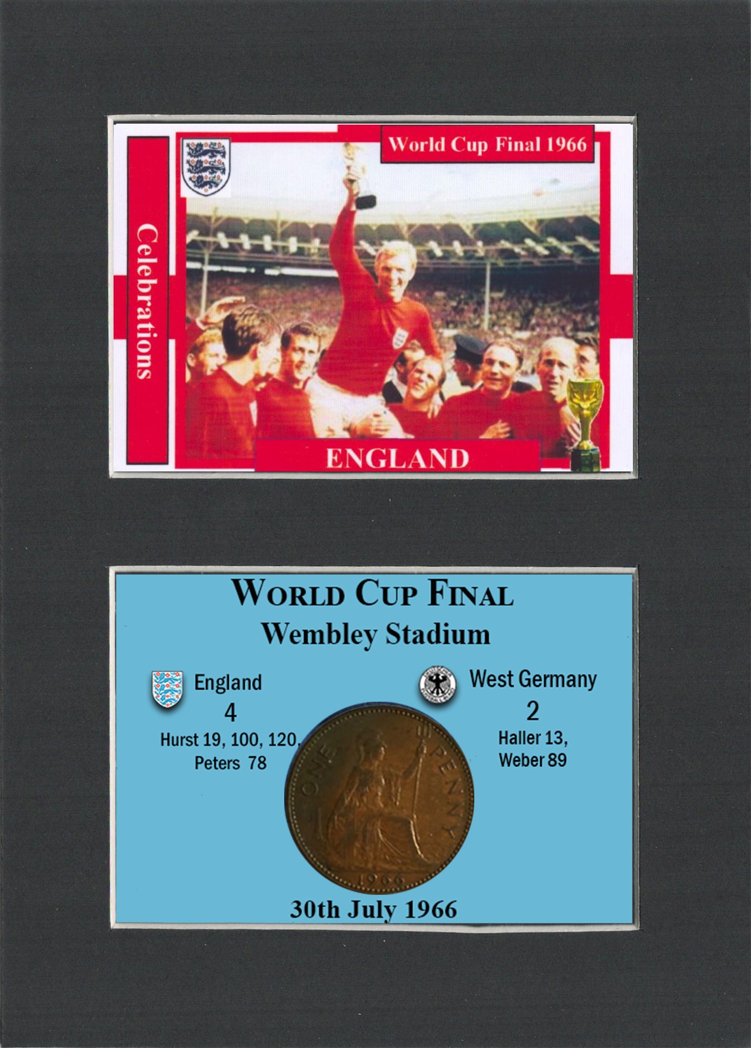 England Celebrates 1966 World Cup Winners Coin & Card Mounted Display. (1 of 1)