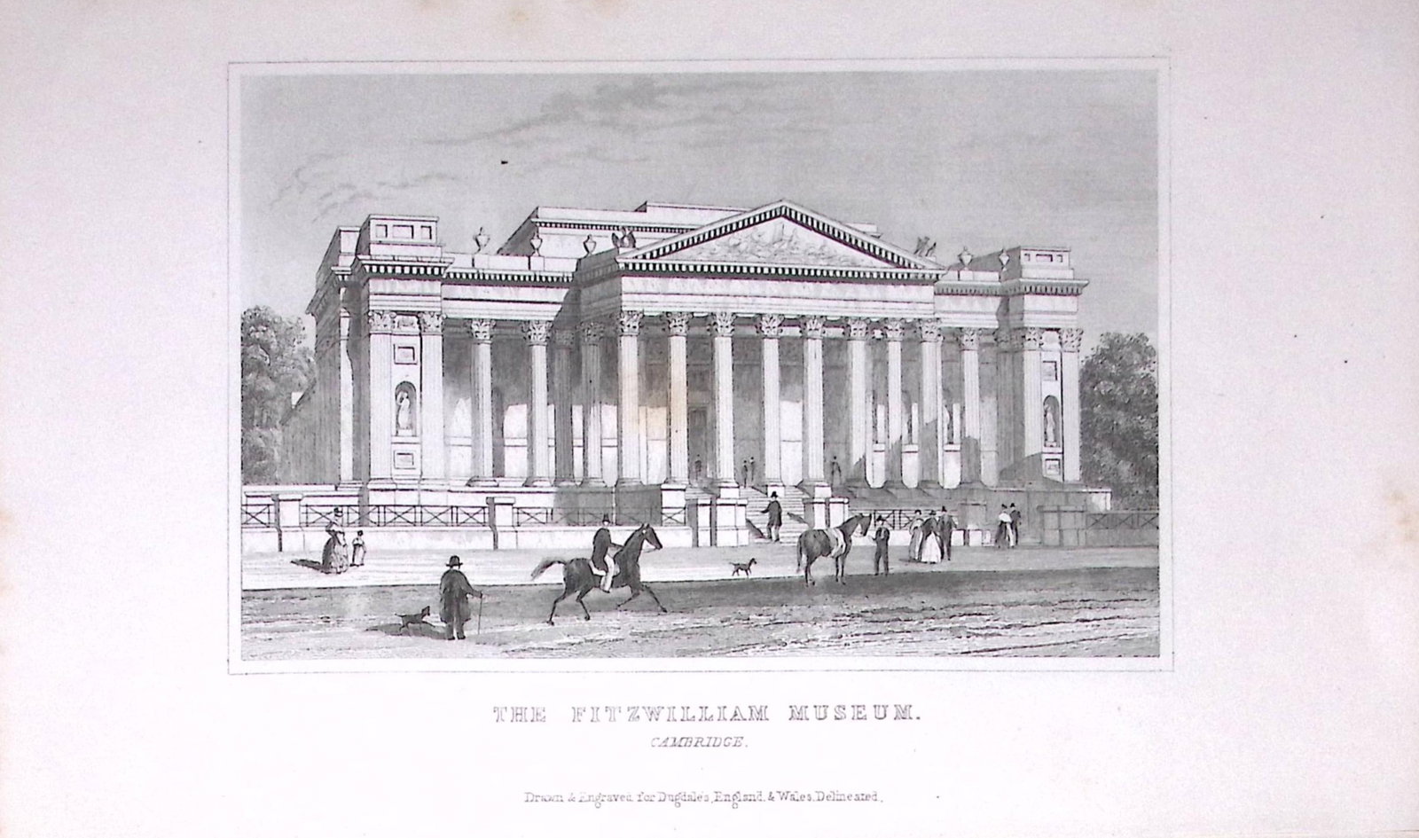 Fitzwilliam Museum Cambridge Dugdale & Archer Antique 180 Years-Old Copper Plate Print-48 (1 of 2)