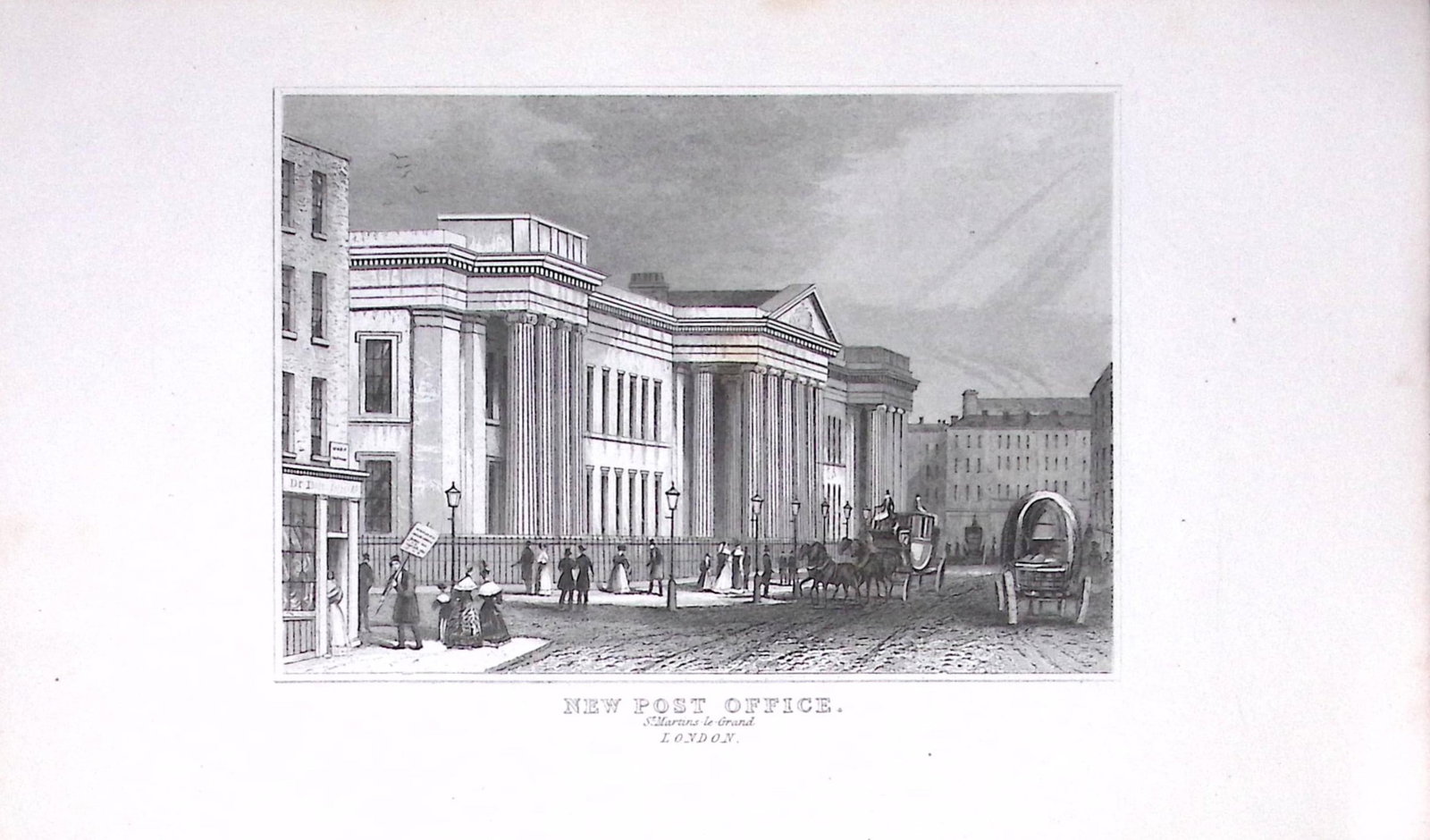 London The Post Office Dugdale & Archer Antique 180 Years-Old Copper Plate Print-65: Title: London The Post Office Dugdale & Archer Antique 180 Years-Old Copper Plate Print-65 Description: This Antique Copper Plate Engraving Has Been Removed from an Antique Edition of.