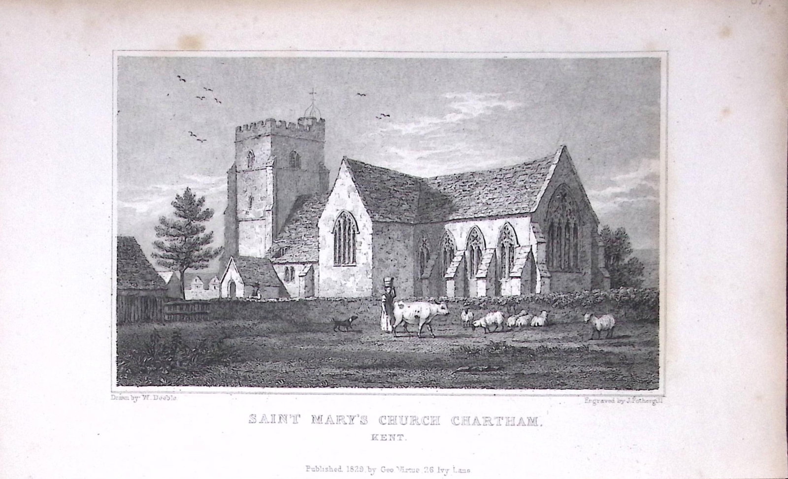 Chatham St Marys Church Kent 1829 Antique 197 Years-Old Steel Engraving-13: Title: Chatham St Marys Church Kent 1829 Antique 197 Years-Old Steel Engraving-13 Description: This Antique Print Was Removed from a 197-Year-Old Edition of. W. H. Ireland's Study of The