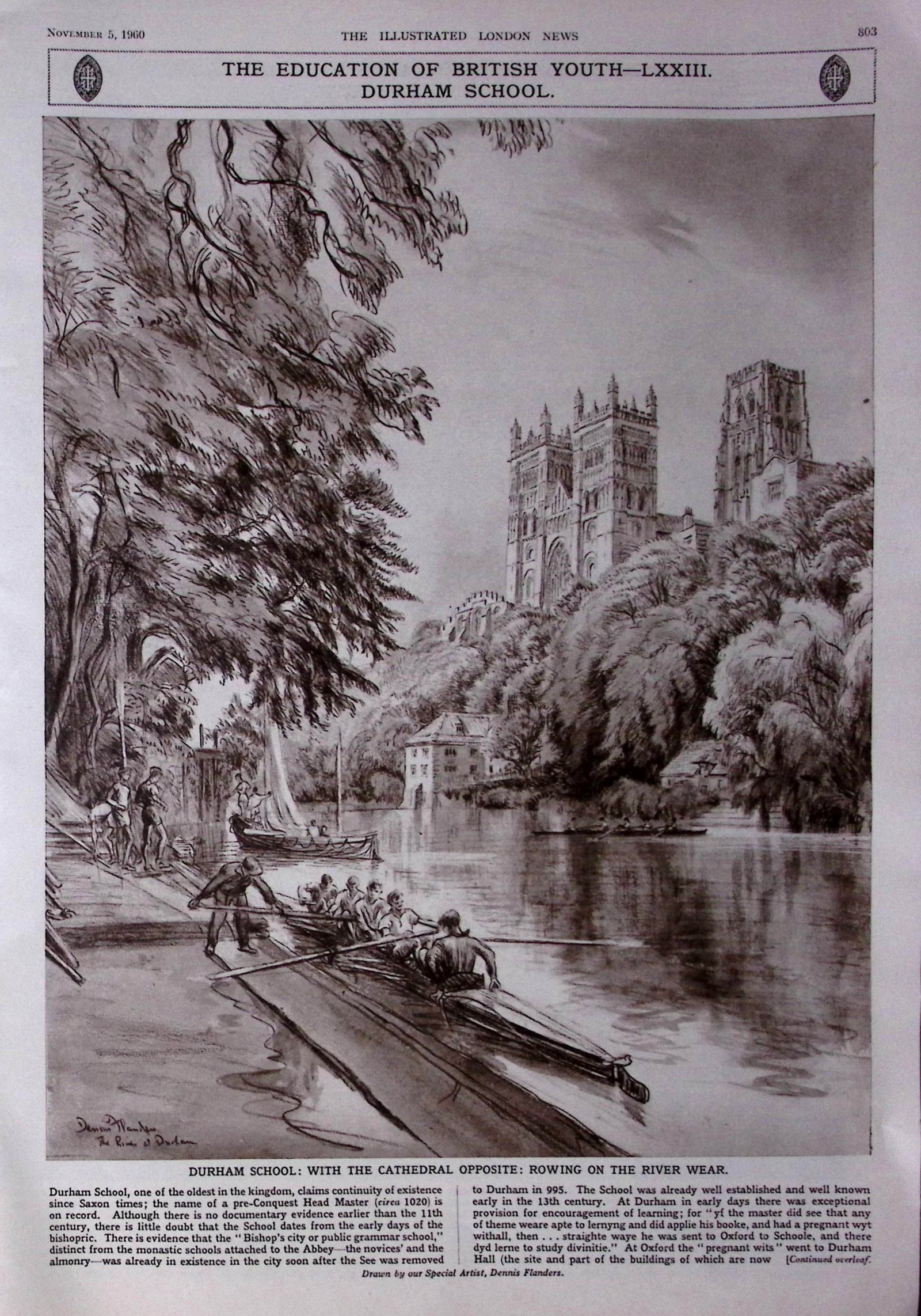 Durham School Scene from Chapel Hill 1960 4 Page Supplement. - 2