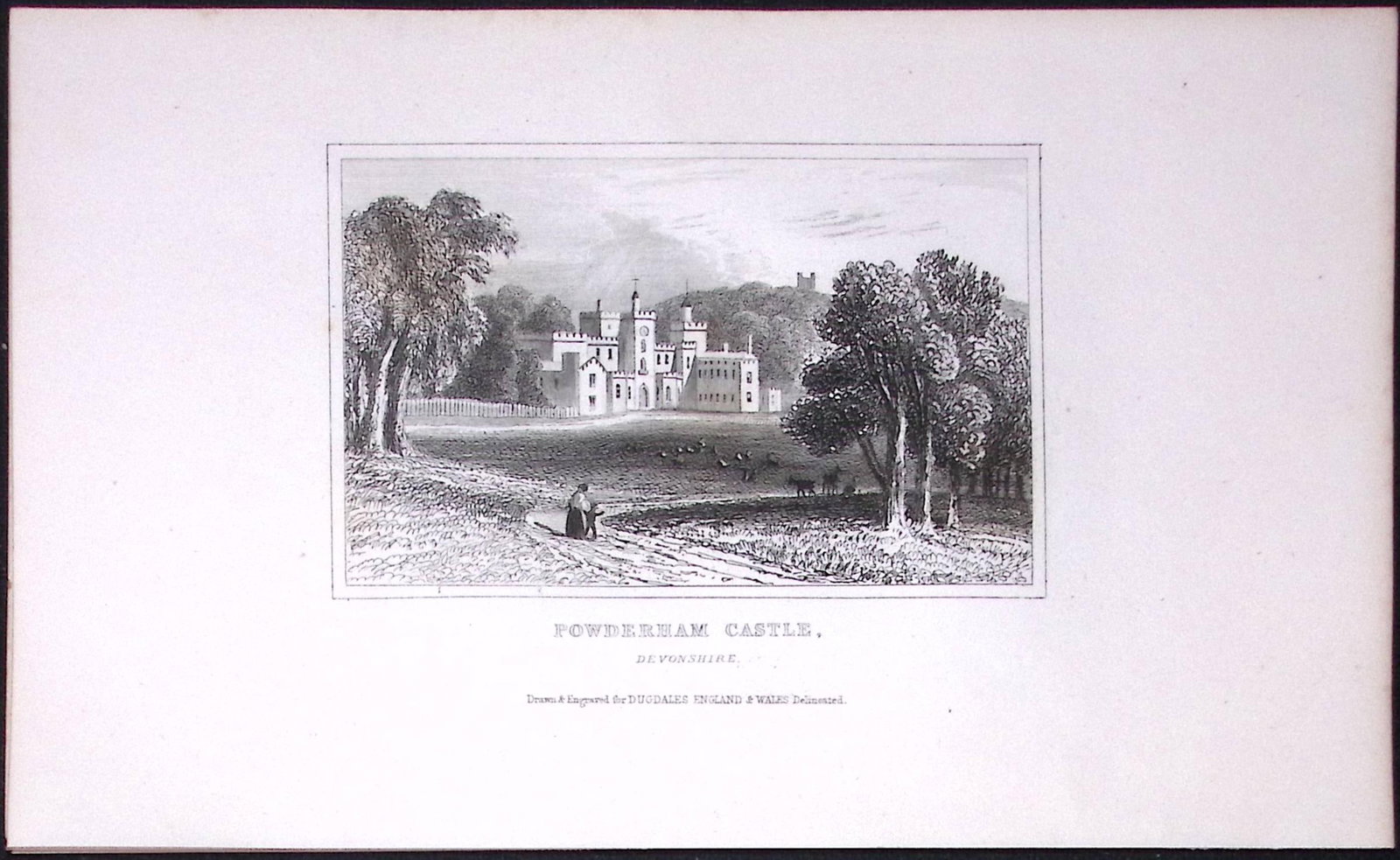 Powderham Castle Exminster Devon Antique 180 Years-Old Copper Plate Print-70: Title: Powderham Castle Exminster Devon Antique 180 Years-Old Copper Plate Print-70 Description: This Antique Copper Plate Engraving Has Been Removed from an Antique Edition of. Thomas Dugdale