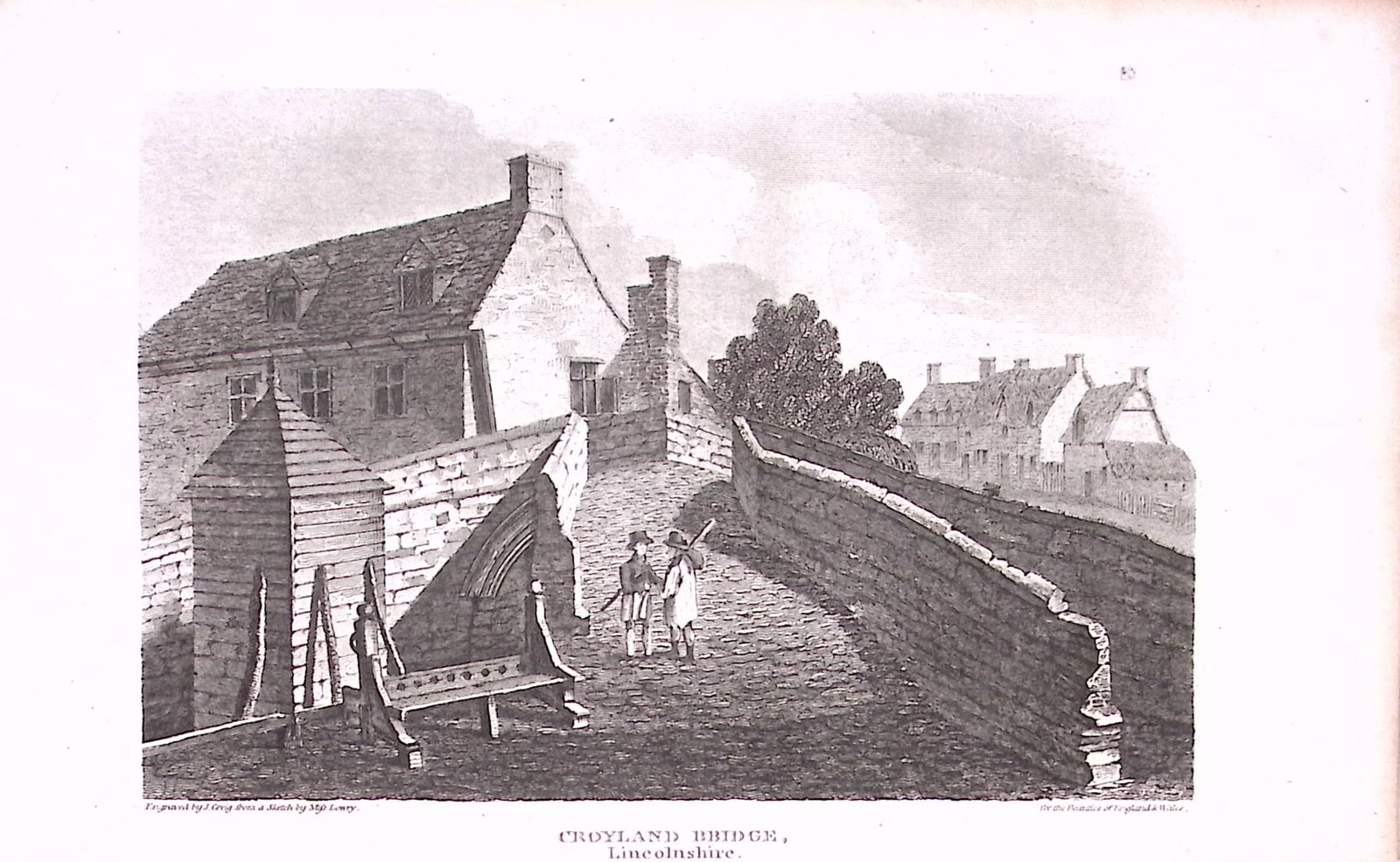 Croyland Bridge Lincolnshire 208 Years-Old Antique George IV Print by John Britton-8: Title: Croyland Bridge Lincolnshire 208 Years-Old Antique George IV Print by John Britton-8 Description: This 1818 Print Has Been Removed from an Antique Edition of. A Topographical and Histori