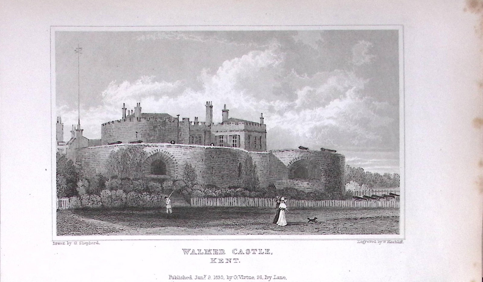 Walker Castle Kent 1829 Antique 197 Years-Old Steel Engraving-63: Title: Walker Castle Kent 1829 Antique 197 Years-Old Steel Engraving-63 Description: This Antique Print Was Removed from a 197-Year-Old Edition of. W. H. Ireland's Study of The History and
