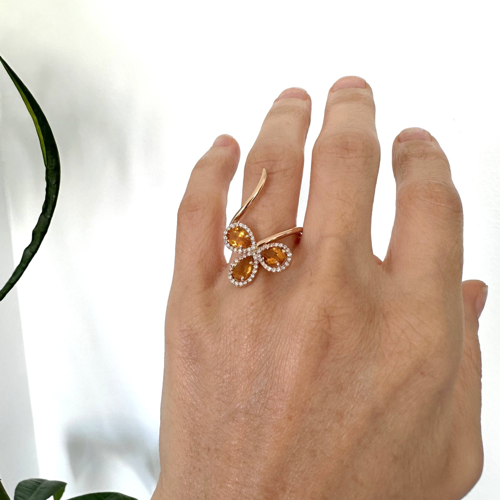 Natural Diamond 18K Rose/Pink Gold Ring - 4
