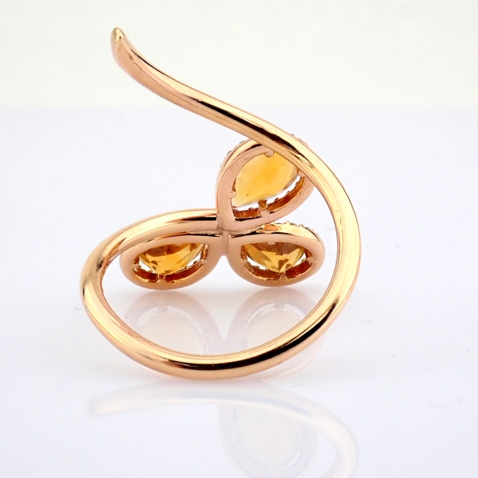 Natural Diamond 18K Rose/Pink Gold Ring - 7
