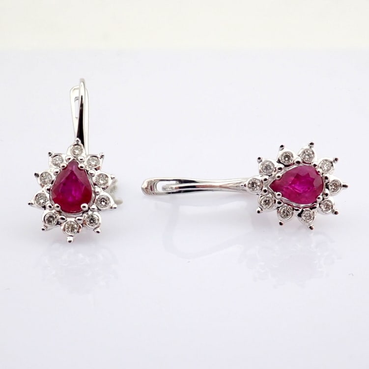 Natural Diamond 18K White Gold Earring - 3