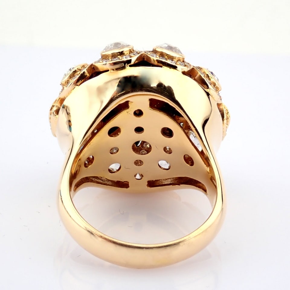 Natural Diamond 18K Rose/Pink Gold Ring - 10