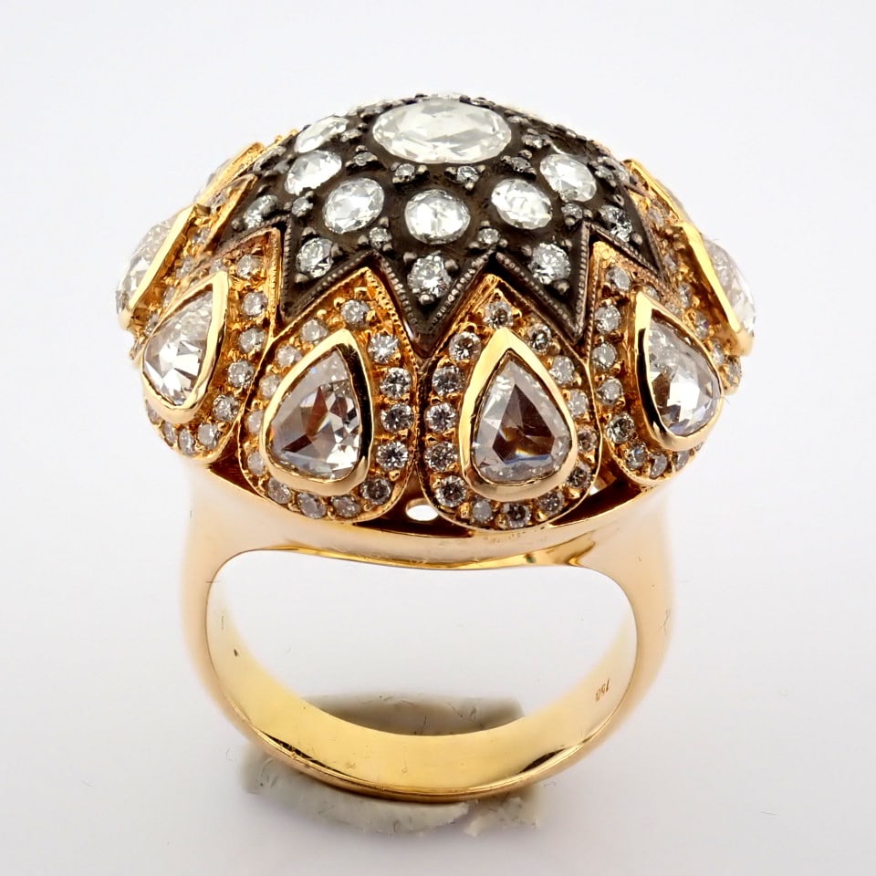 Natural Diamond 18K Rose/Pink Gold Ring - 11