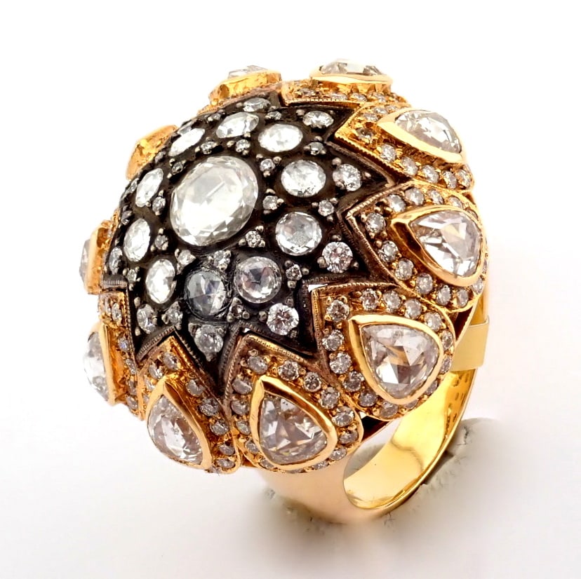 Natural Diamond 18K Rose/Pink Gold Ring - 3