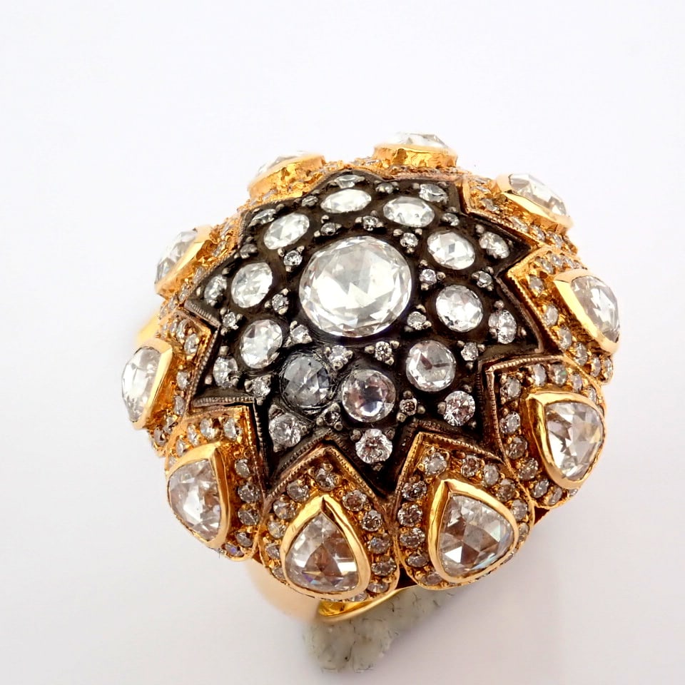 Natural Diamond 18K Rose/Pink Gold Ring - 8