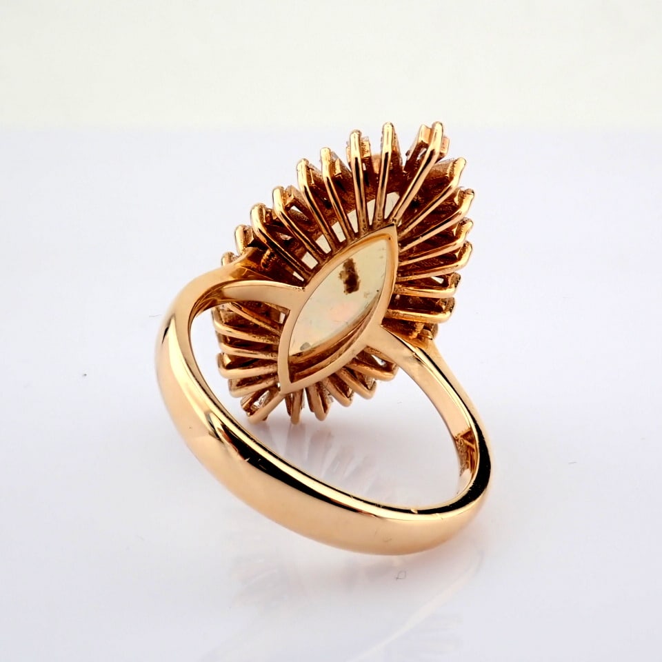 Natural Diamond 18K Rose/Pink Gold Ring - 10