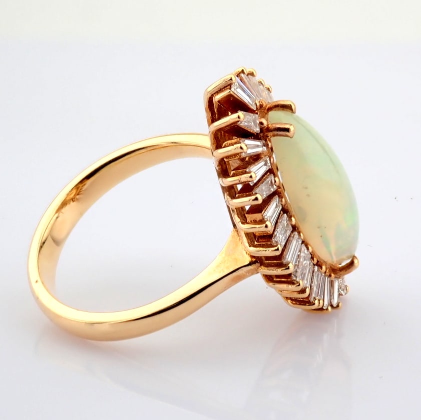 Natural Diamond 18K Rose/Pink Gold Ring - 2