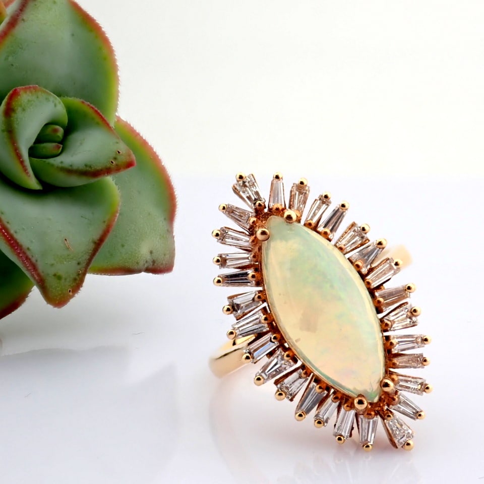 Natural Diamond 18K Rose/Pink Gold Ring - 3