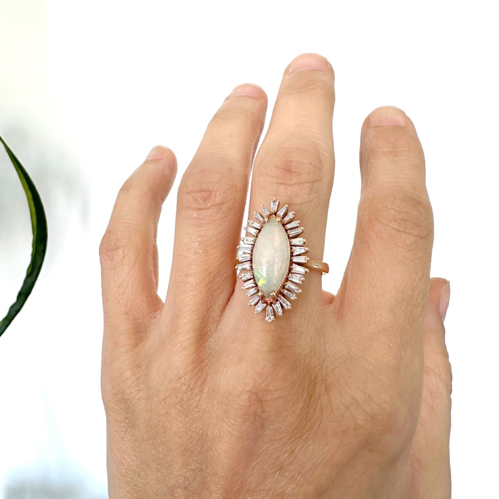 Natural Diamond 18K Rose/Pink Gold Ring - 4