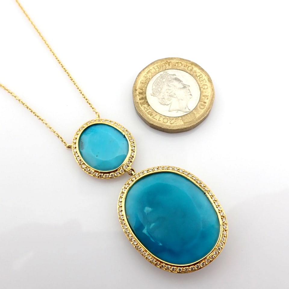 Natural Diamond 18K Yellow Gold Necklace - 10