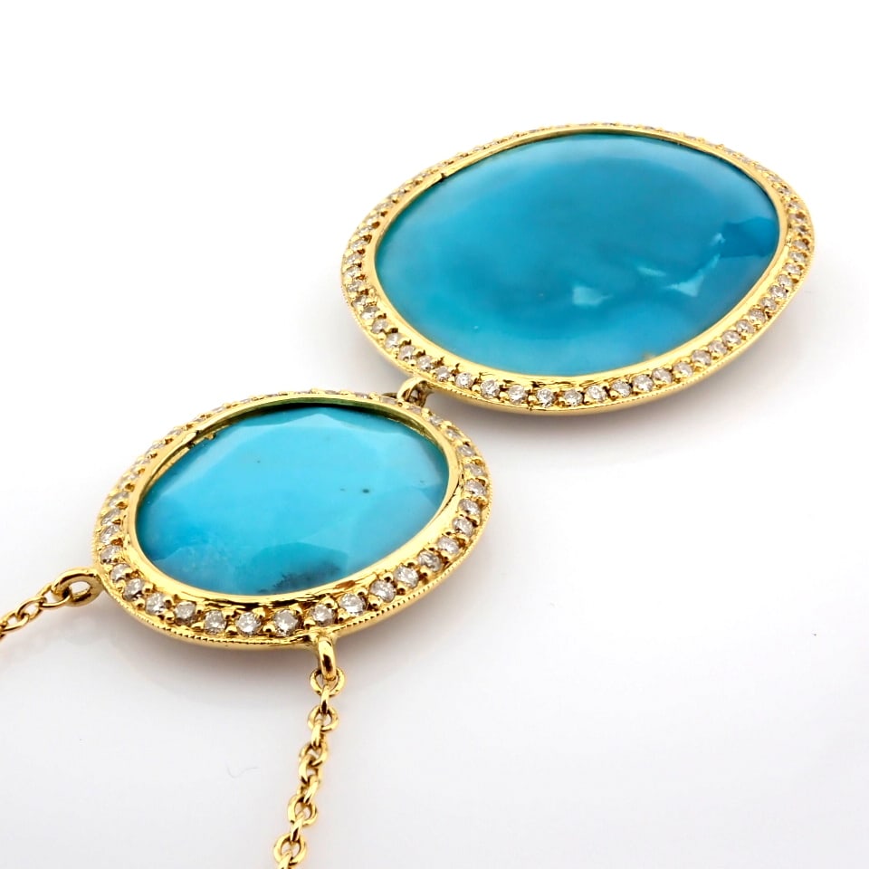 Natural Diamond 18K Yellow Gold Necklace - 6