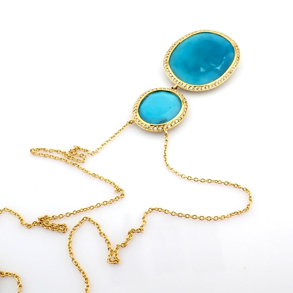 Natural Diamond 18K Yellow Gold Necklace - 7