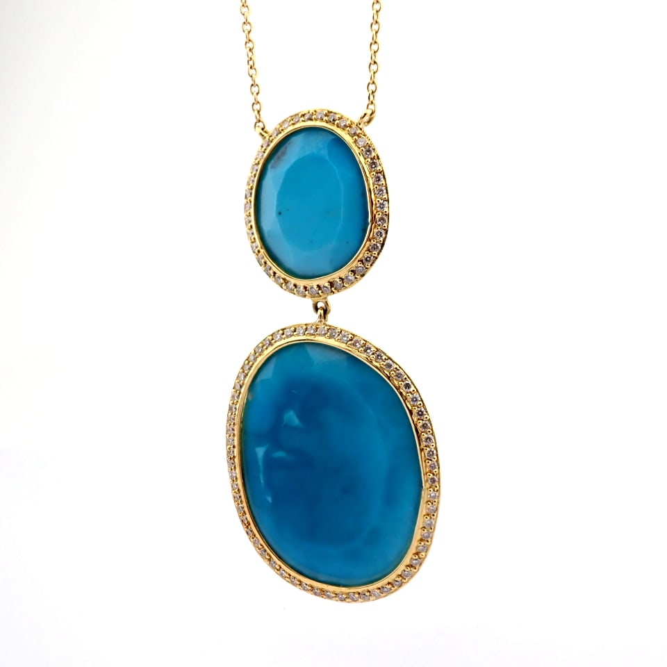 Natural Diamond 18K Yellow Gold Necklace - 8