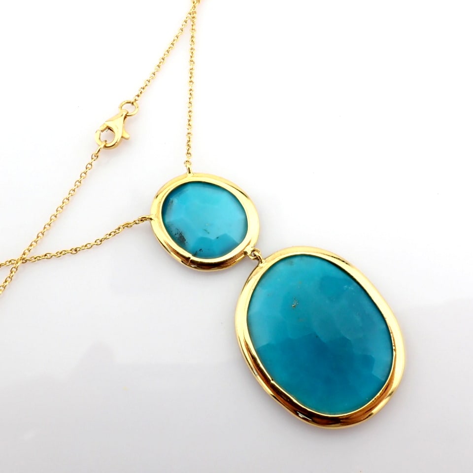 Natural Diamond 18K Yellow Gold Necklace - 9