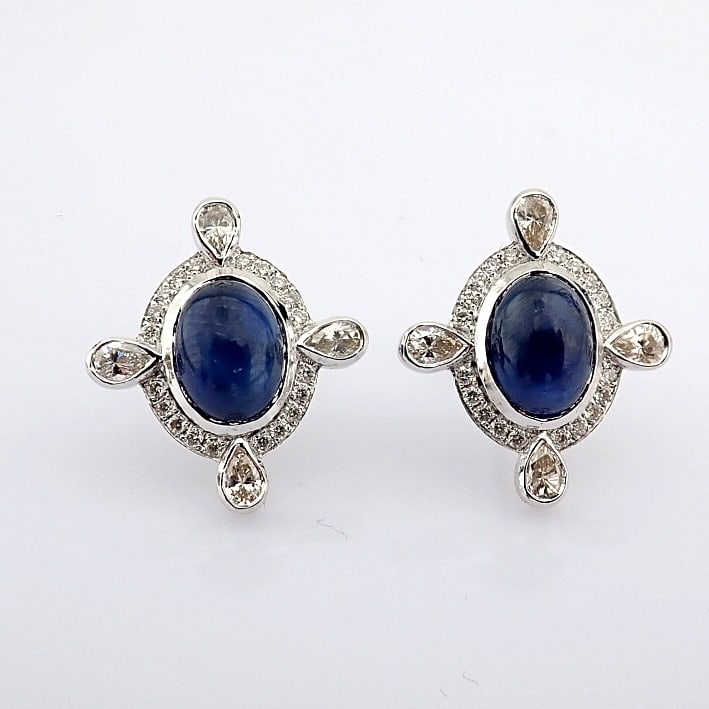 Natural Diamond 18K White Gold Earring - 3