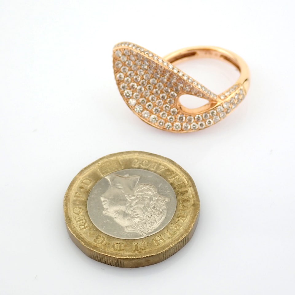 Natural Diamond 18K Rose/Pink Gold Ring - 11