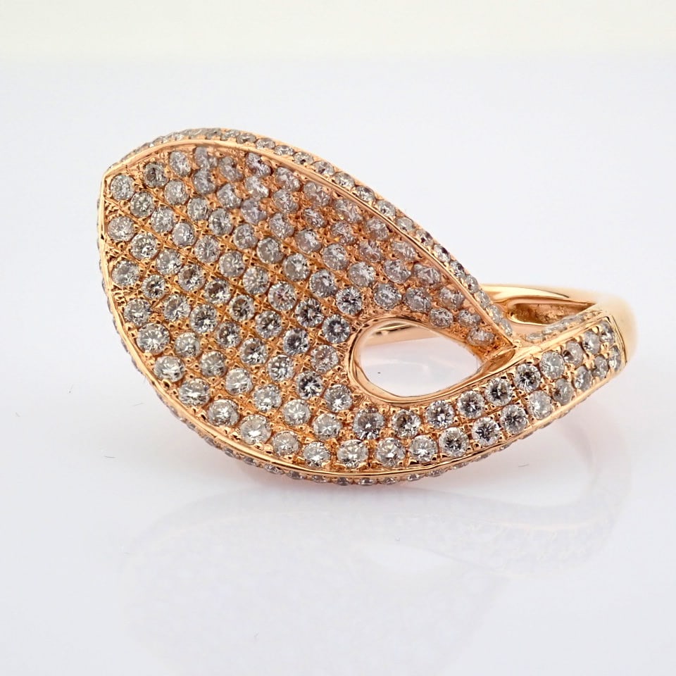 Natural Diamond 18K Rose/Pink Gold Ring - 2