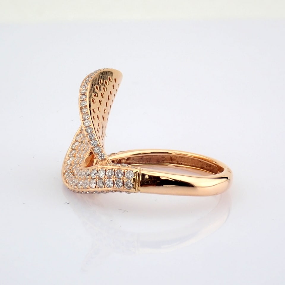 Natural Diamond 18K Rose/Pink Gold Ring - 3