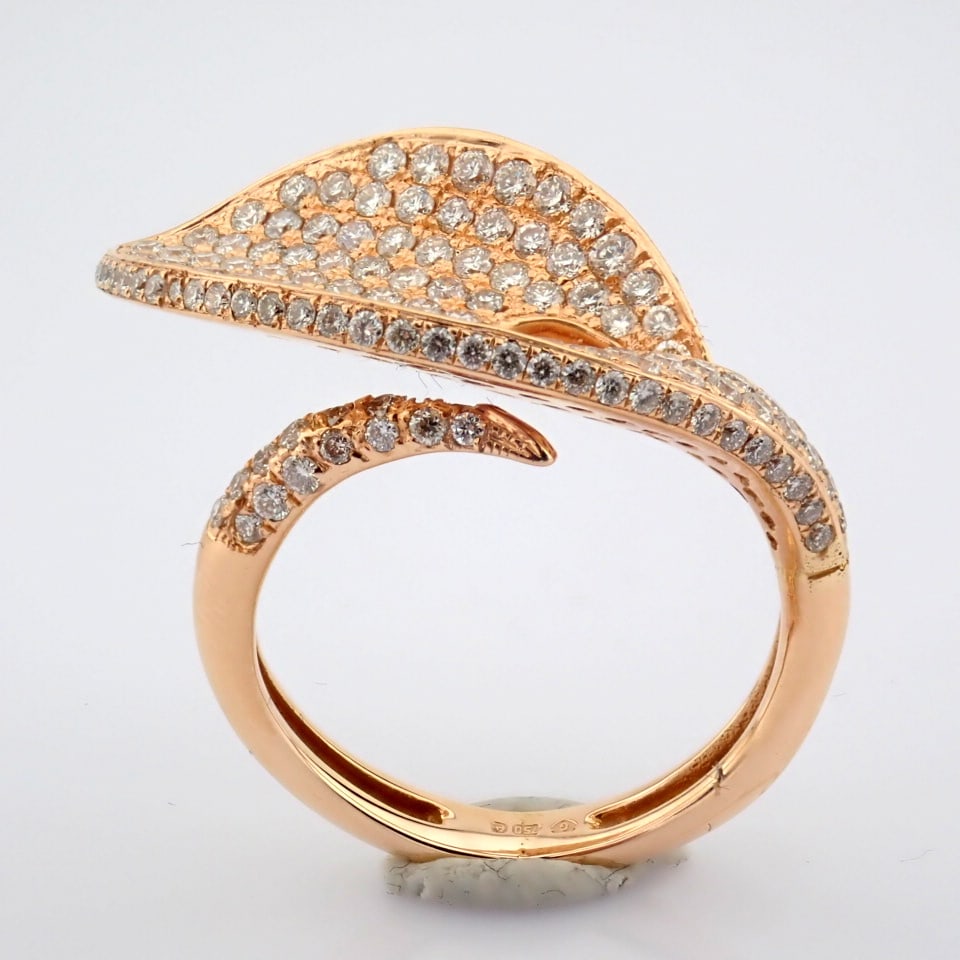 Natural Diamond 18K Rose/Pink Gold Ring - 9