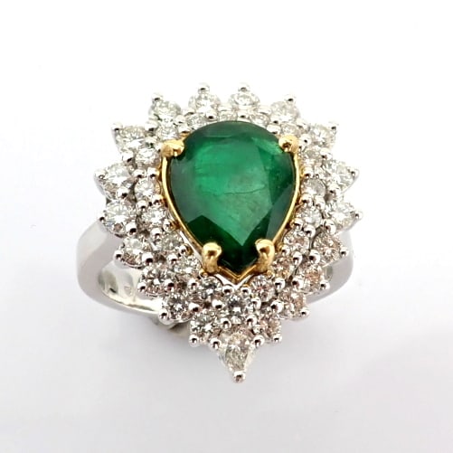 Natural Diamond 18K White Gold Ring - 11
