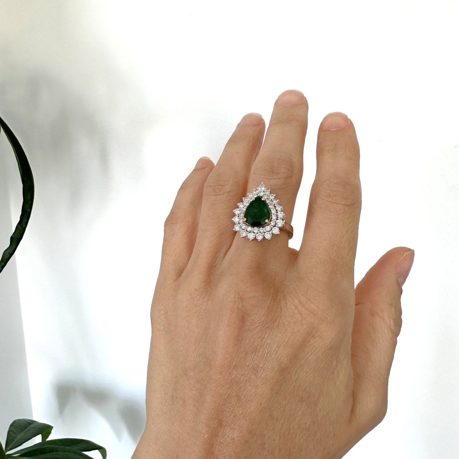 Natural Diamond 18K White Gold Ring - 5