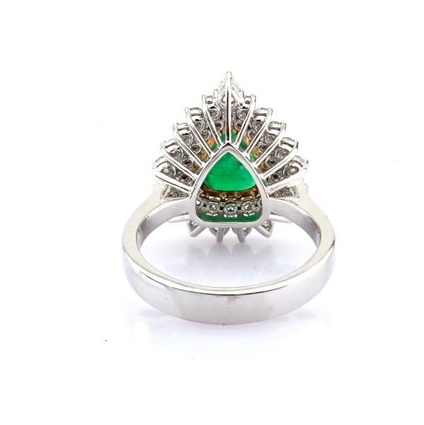 Natural Diamond 18K White Gold Ring - 8