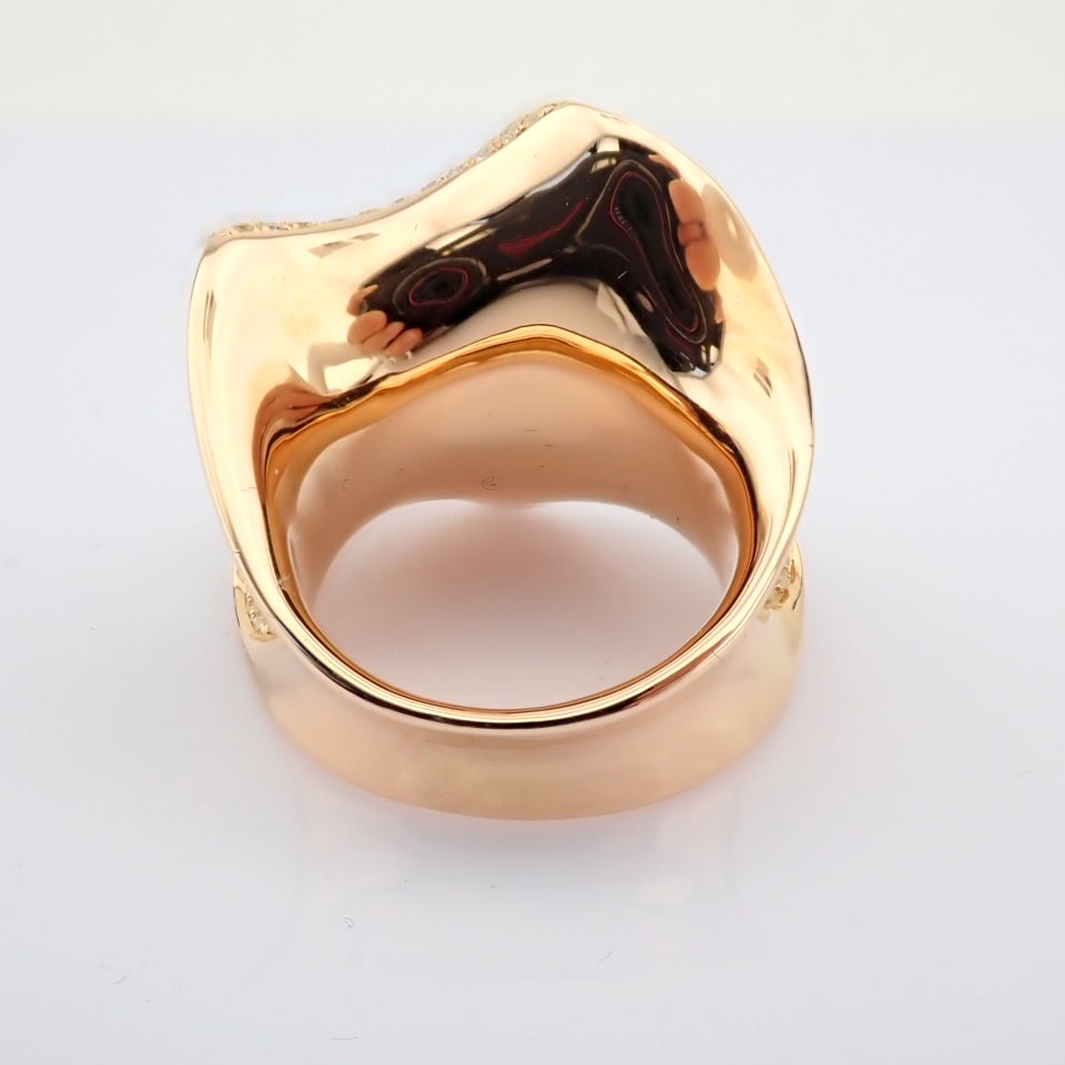 Natural Diamond 18K Rose/Pink Gold Ring - 10