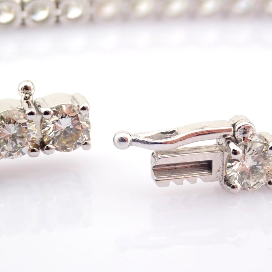 Natural Diamond 14 White Gold Bracelet - 10