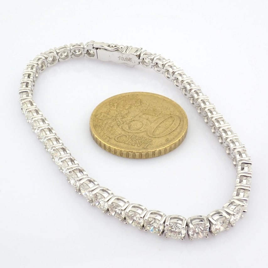Natural Diamond 14 White Gold Bracelet - 3