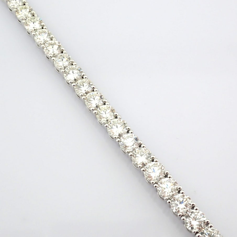 Natural Diamond 14 White Gold Bracelet - 5