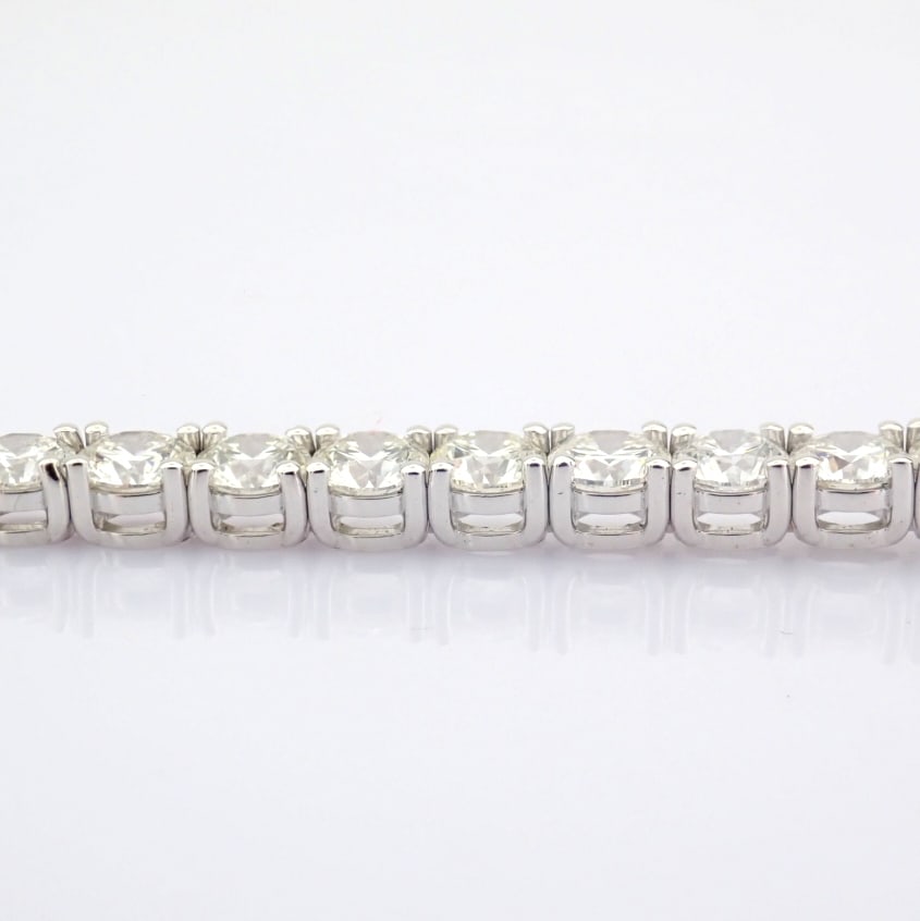 Natural Diamond 14 White Gold Bracelet - 7