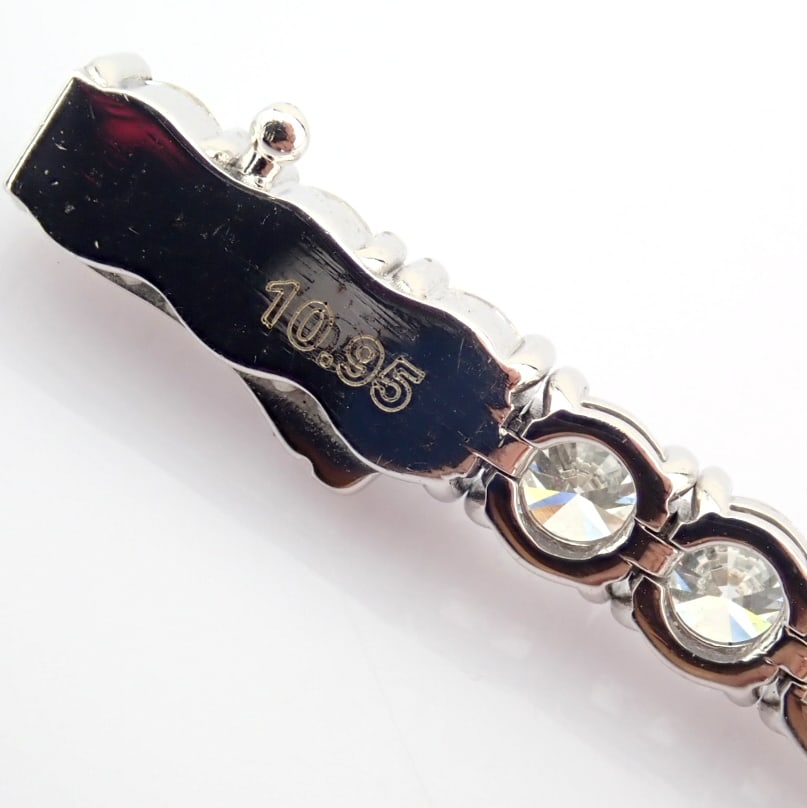 Natural Diamond 14 White Gold Bracelet - 9