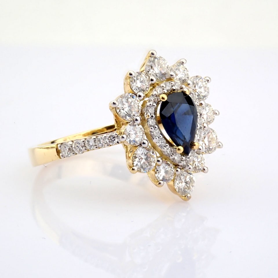 Natural Diamond 18K Yellow Gold Ring - 2