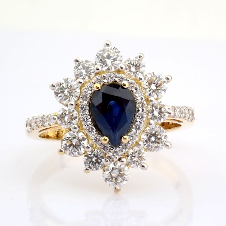 Natural Diamond 18K Yellow Gold Ring - 5