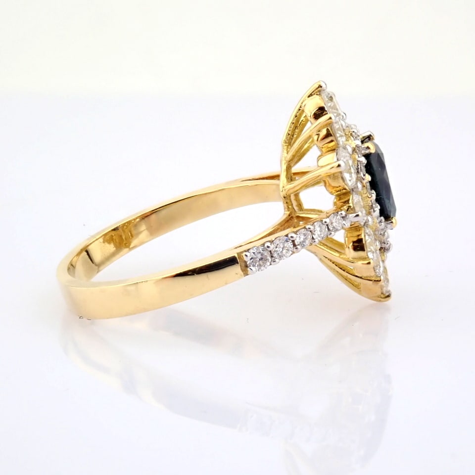 Natural Diamond 18K Yellow Gold Ring - 6