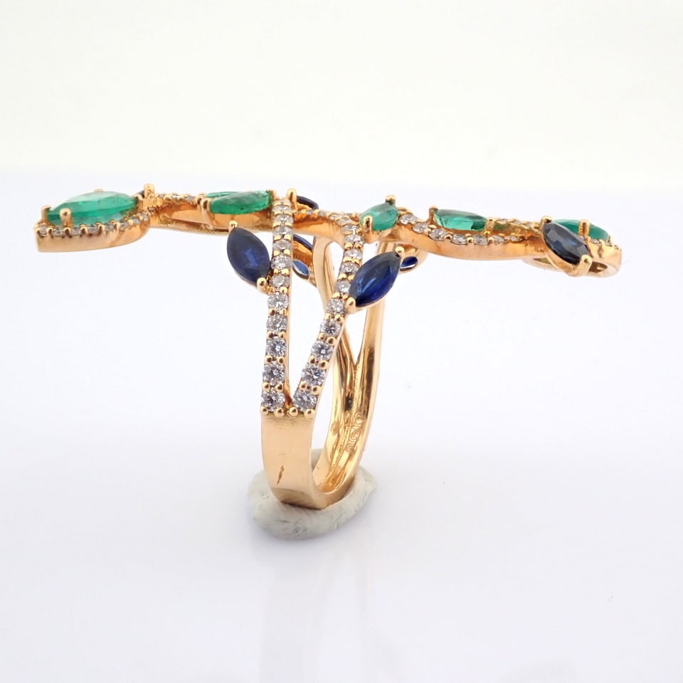 Natural Diamond 18K Rose/Pink Gold Ring - 9