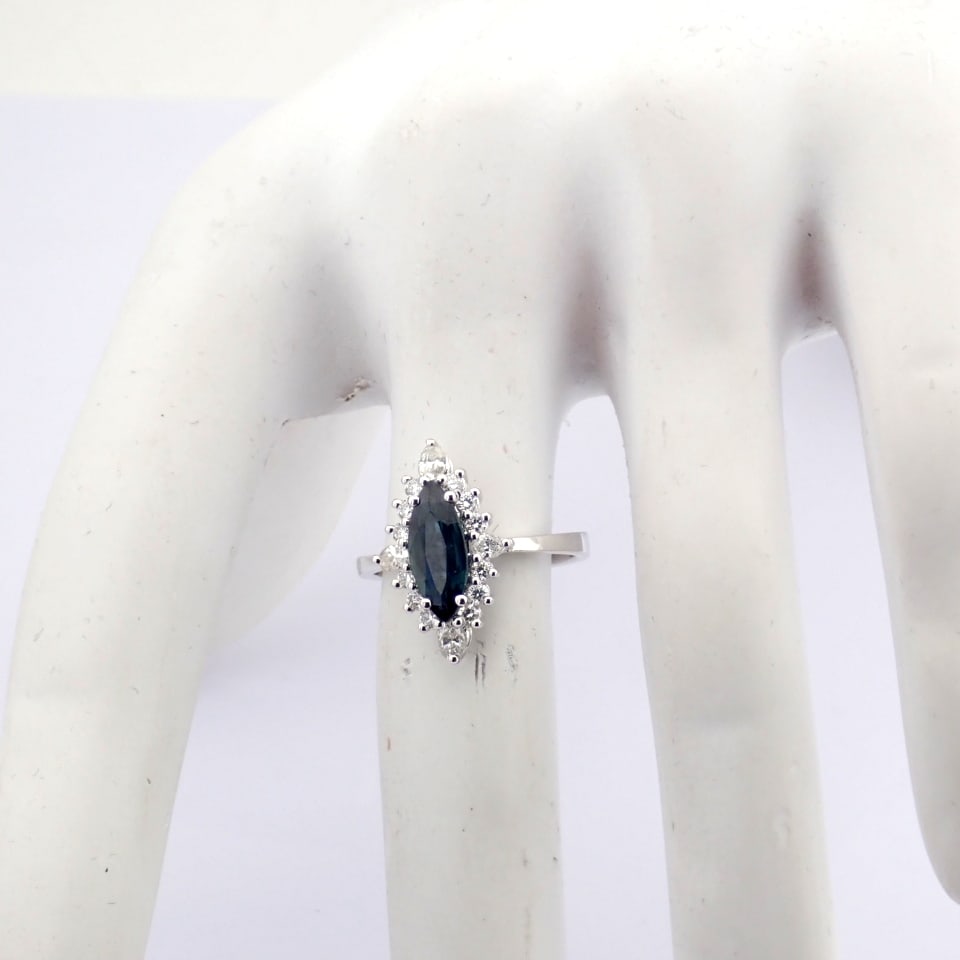 Natural Diamond 18K White Gold Ring - 2