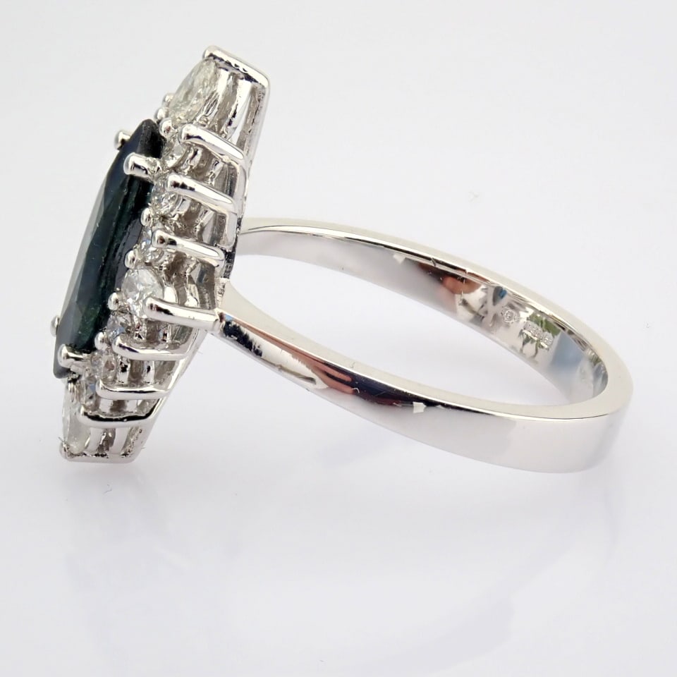 Natural Diamond 18K White Gold Ring - 3