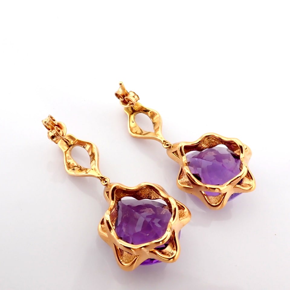 Natural Diamond 18K Rose/Pink Gold Earring - 4