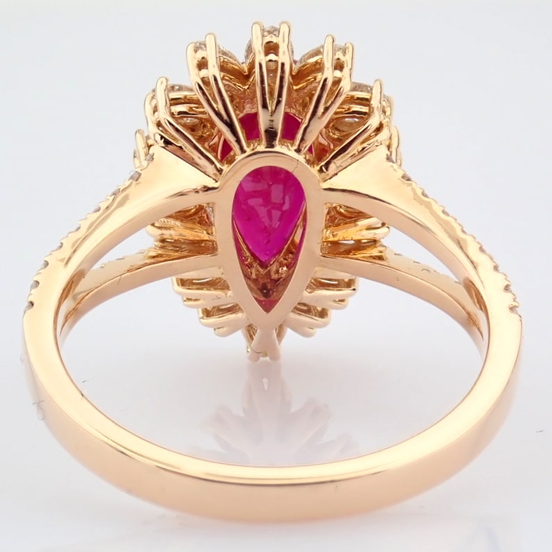 Natural Diamond 18K Rose/Pink Gold Ring - 7
