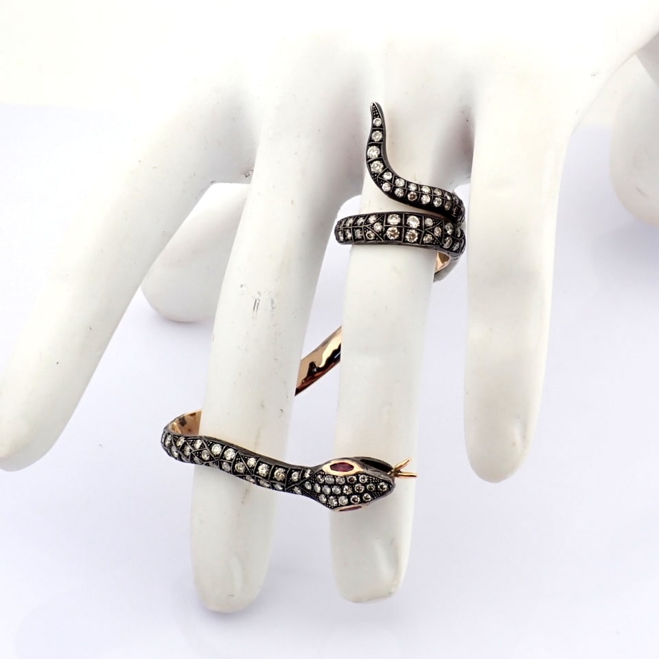 Natural Diamond 18K Yellow Gold Ring - 2