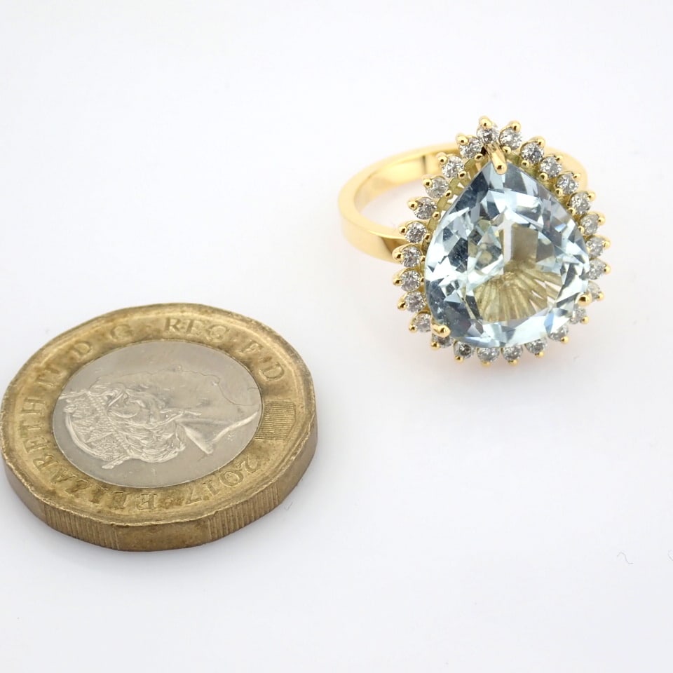 Natural Diamond 18K Yellow Gold Ring - 11