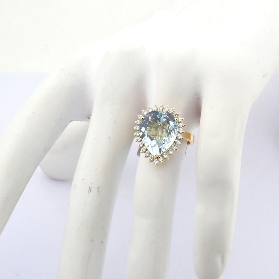 Natural Diamond 18K Yellow Gold Ring - 2
