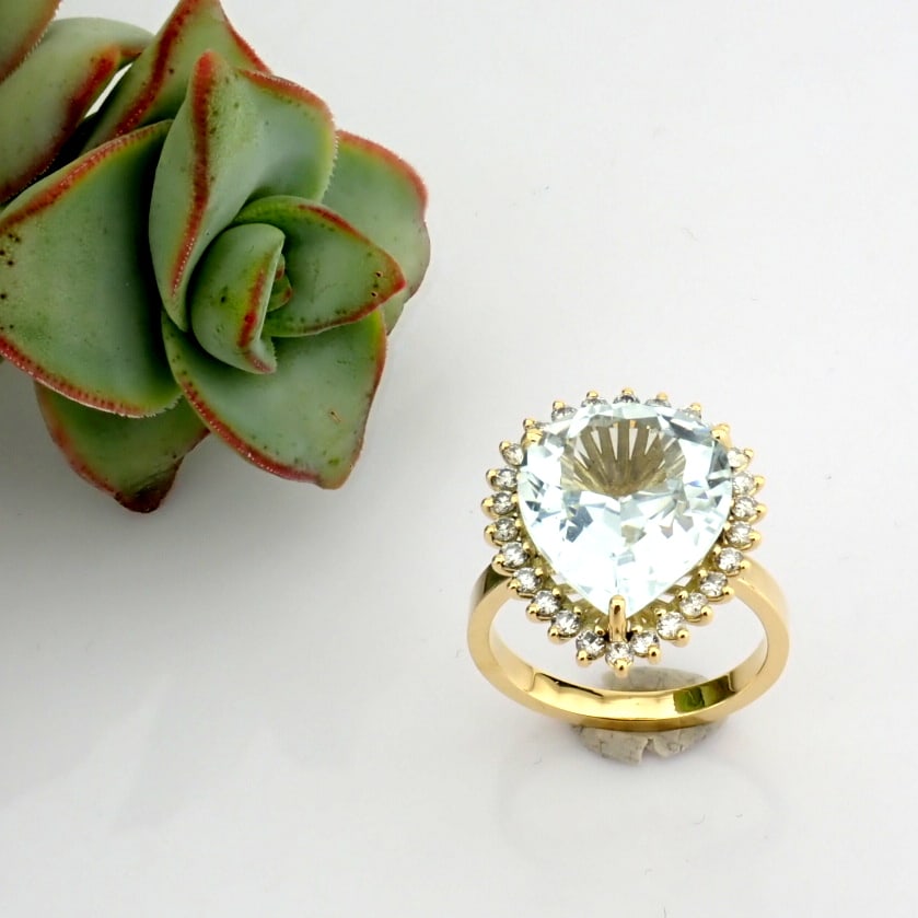 Natural Diamond 18K Yellow Gold Ring - 4